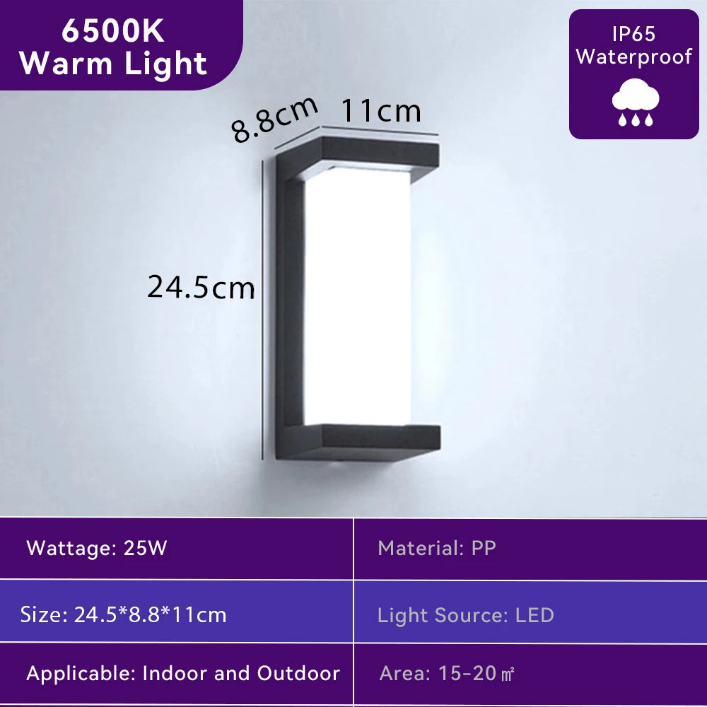 Modern Outdoor LED Wall Light Waterproof 110V 220V Exterior Wall Light For Porch Garage Garden Courtyard Villa Indoor Wall Lamp