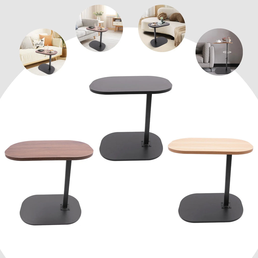 C Shaped Side Table Adjustable Height Compact Coffee Table 360 Rotatable Desktop Surface Modern Light Luxury Style