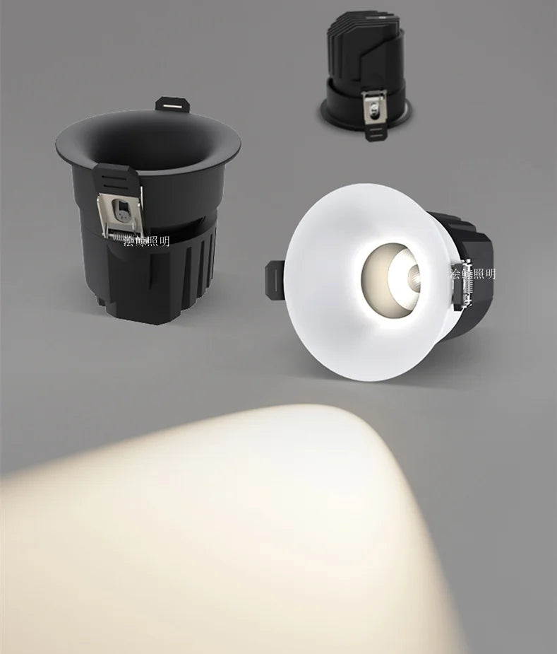 2025 New type LED curved surface spotlights, anti-glare downlights, living room and bedroom ceiling lights for indoor lighting