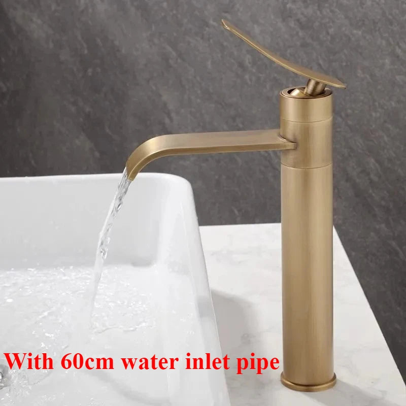 Bronze Basin Faucets Bathroom Faucet Hot & Cold Brass Bathroom Sink Faucet Deck Mounted Lavotory Faucet