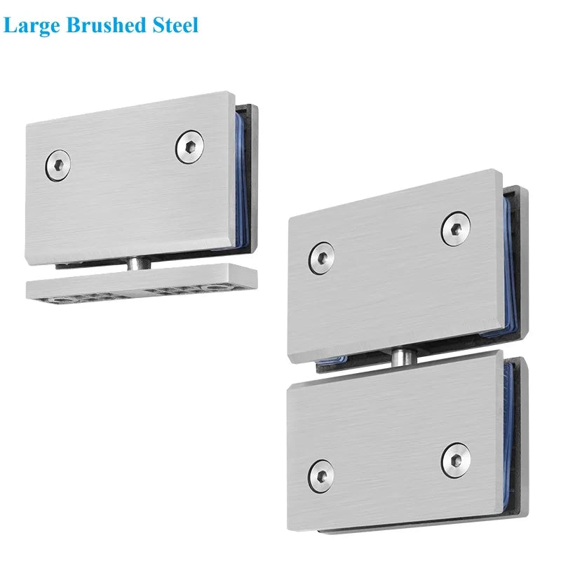1Pair SUS304 Framless Glass Door Pivot Hinge For Shower Enclosure Commercial Entry Cubicle
