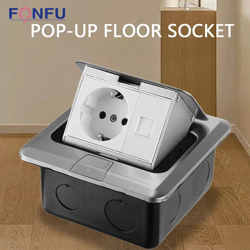 Electrical Switches Desktop Socket EU/Universal Power Outlet Hidden Type Pop Up Floor Socket For Meeting Room