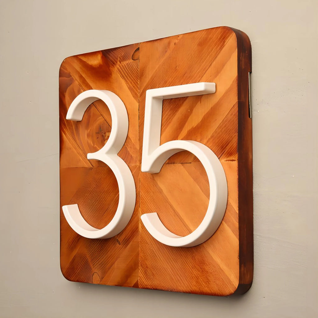 1pc 125mm Floating House Number Outdoor 5 inch White Aluminum Alloy Apartment Door Numbers Mailbox Address Sign #0-9 With Screws
