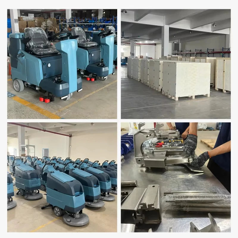 CE EPA Battery Operated Car Type Ride On Floor Scrubber Commercial Tennis Court Floor Road Sweeper Machine