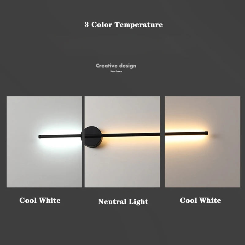 Indoor Touch Switch Dimmable LED Wall Lamps for TV Background Hardwired Long Press Dimming LED Wall Lights Wall Sconce Bedroom
