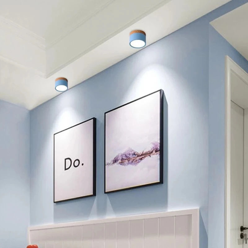 Led Ceiling Downlight Dimmable Surface Mounted Ceiling Lamp Wood Modern Light Spotlight Bedroom Living Room Homekit Bbulb AC220V