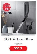 Bathroom Waterfall Basin Sink Faucet Black Faucets Brass Bath Faucet Hot&Cold Water Mixer Vanity Tap Deck Mounted Washbasin Tap