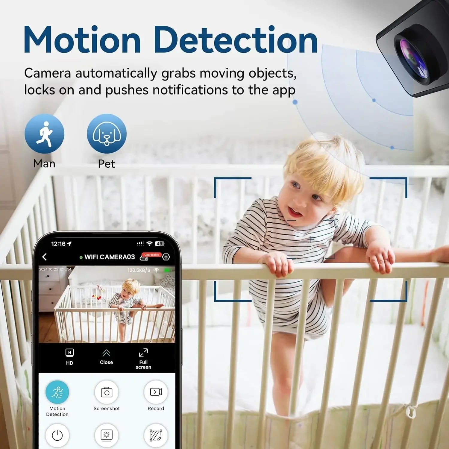 4K Security Camera WiFi Wireless Monitor Remote Motion Detecting Camcorders Security Protection Indoor Surveillance 2026