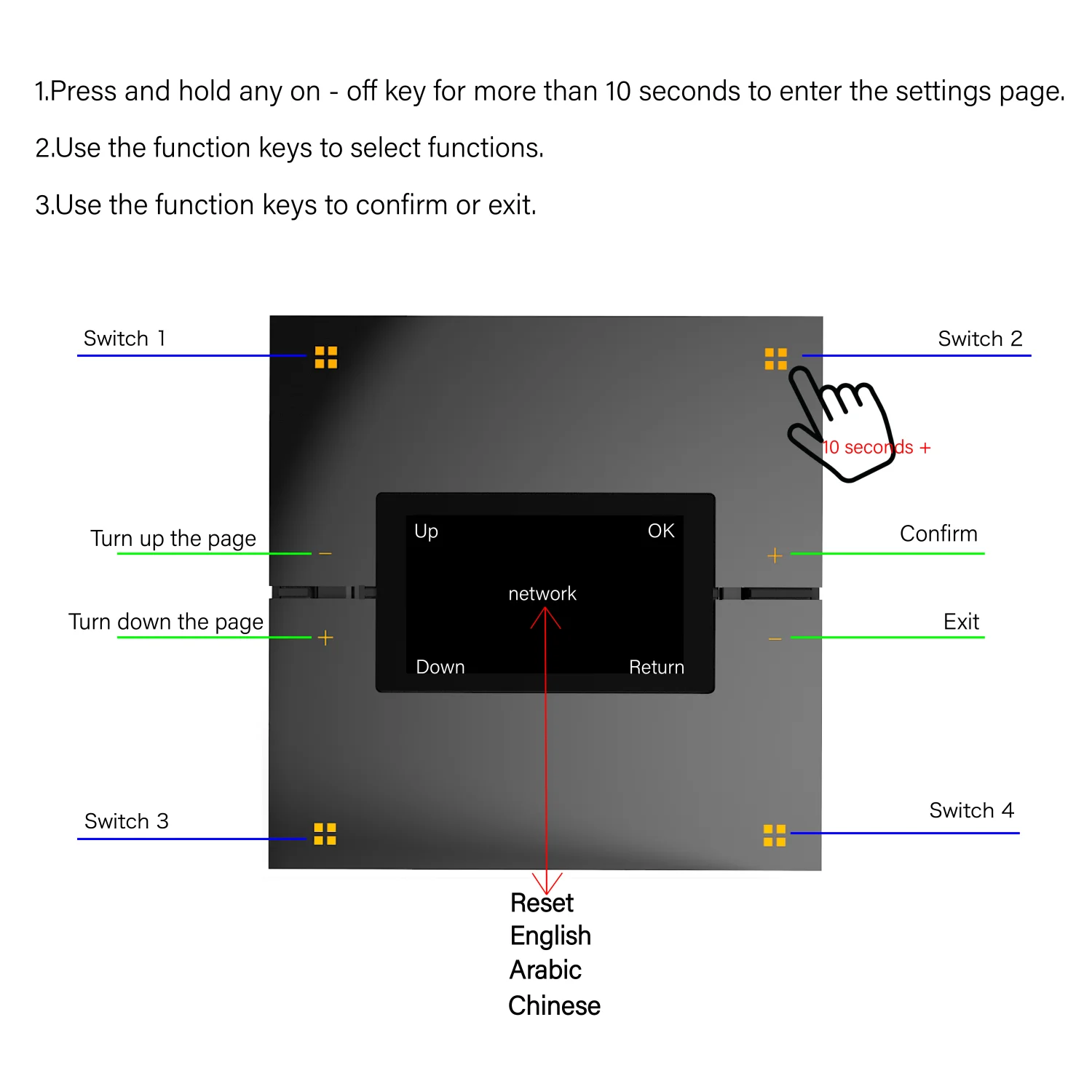 M9 Pro 8-Button UK Tuya Smart Wall Light Switch Aluminum Touch Display IPS Dimmer Scenes Zigbee for Hotel Home Voice App Control