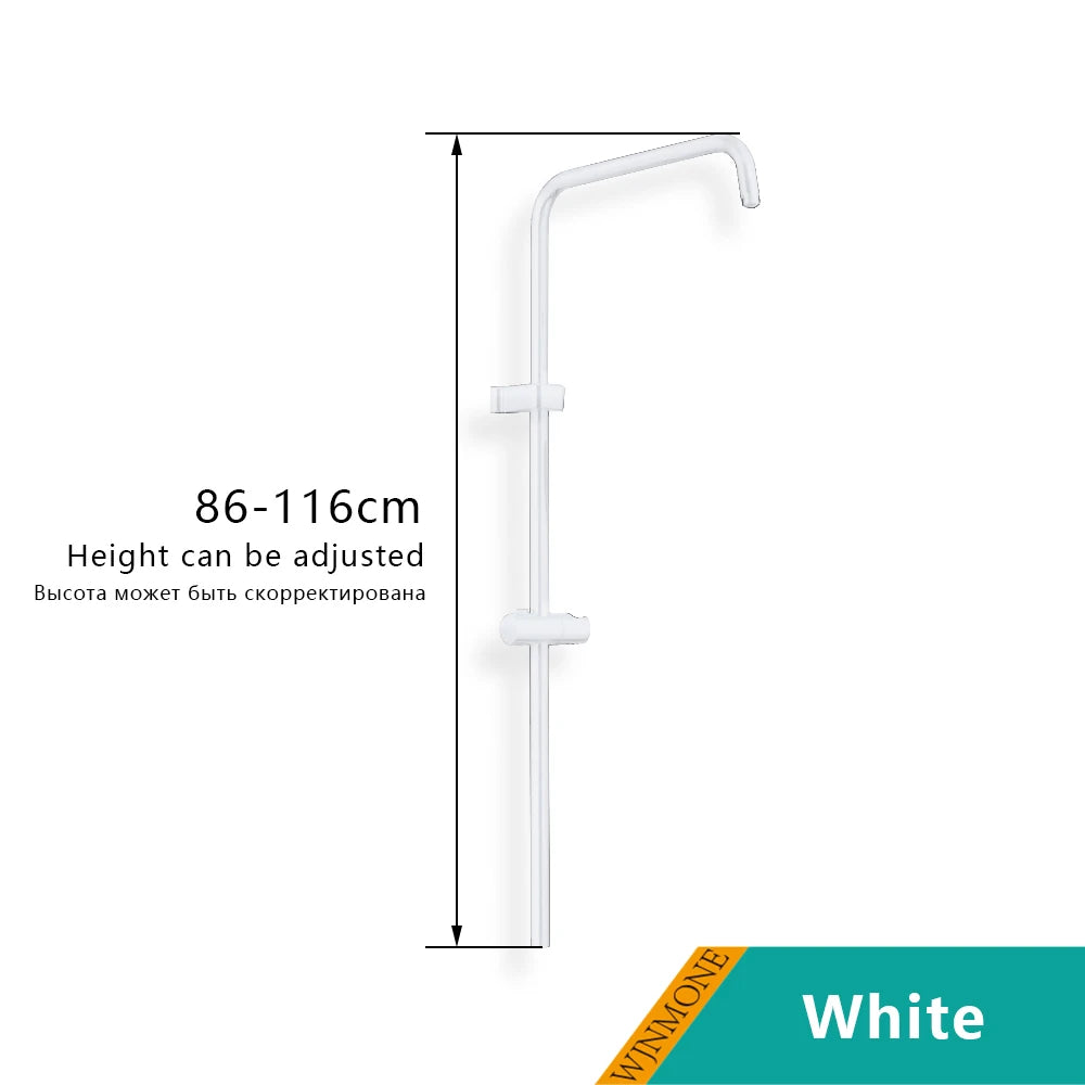 Standard Universal Bathroom Shower Faucet Tube for Bathtub Shower System Tap Set G1/2 in G3/4 in Adapter Round Pipe Accessories