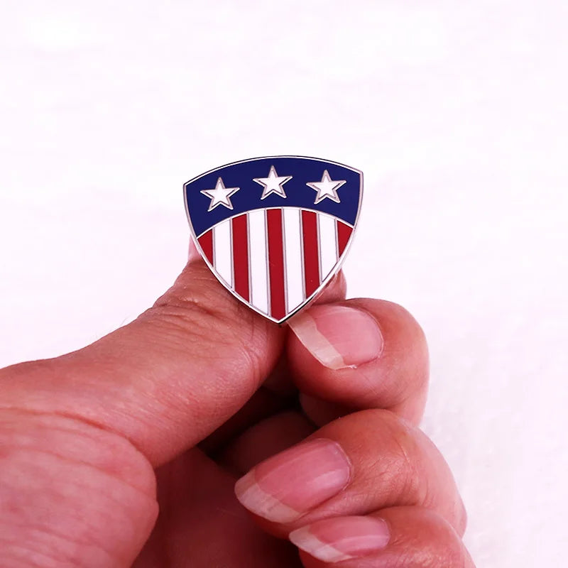 America Flag shield shape badge Enamel Pin brooch jewelry