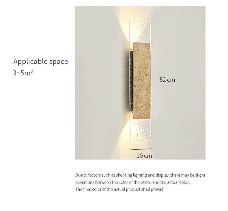 Outdoor Waterproof Wall Lamps Strip Natural Stone Wall Lights 18W LED Porch Wall Sconces Bedroom Exterior Lighting Fixtures