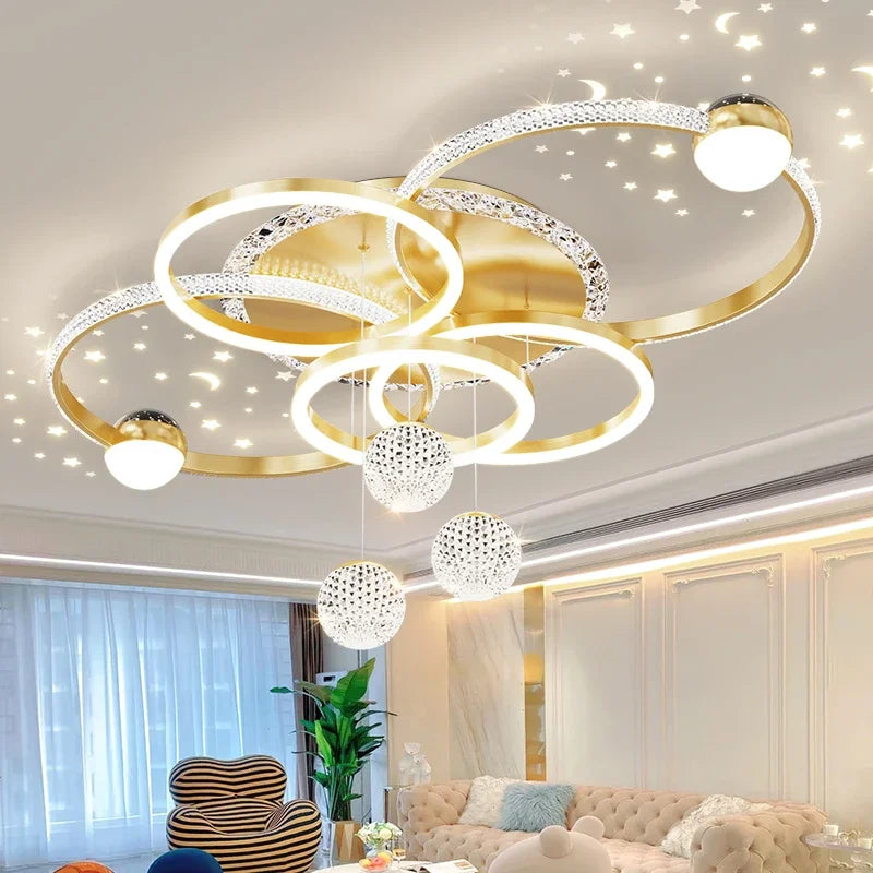 Modern LED Ceiling Light for Living Room Decor Pendant Light Interior Decoration Ceiling Luxury Chandelier Restaurant Lamp Villa