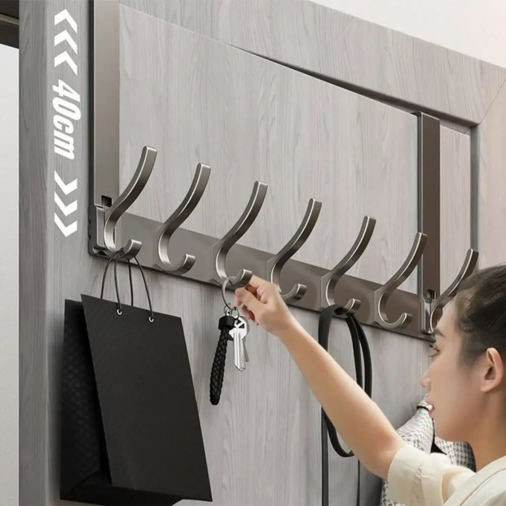 Door Behind Hook Storage Wall Hanging Clothes Hanger Coat Hook Punch-free Hanger Bedroom  Kitchen Organizer Quick Installation