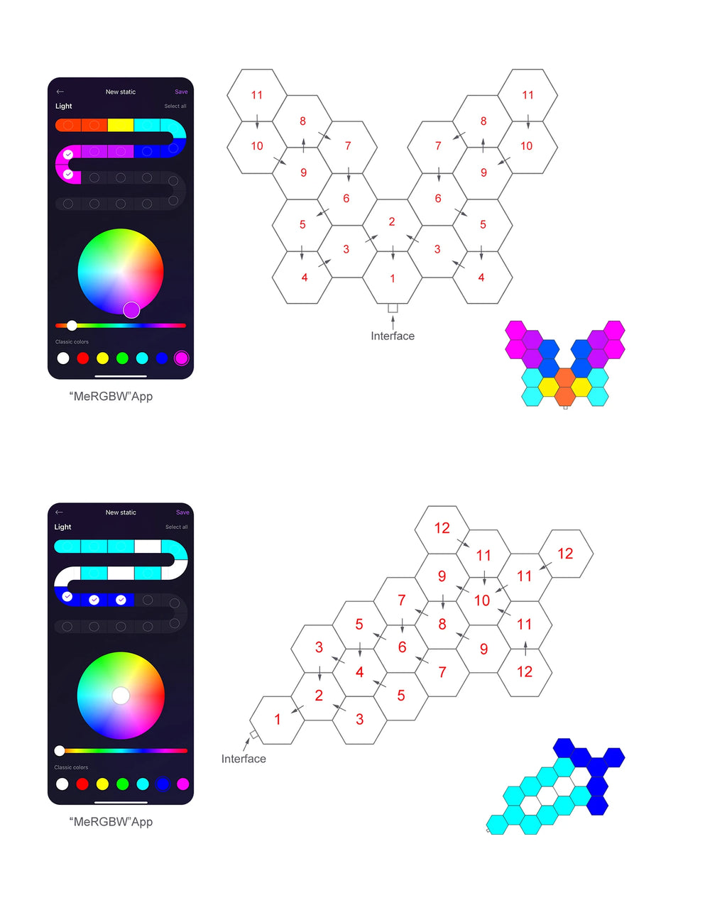 Smart LED Hexagonal Wall Lamp Quantum Panel Music Sync APP Control for Game Room Bedroom Living Room Decor Birthday Christm Gift