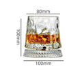 【Whiskey Glasses Rotating Whisky Glass With Glass Base 360 Rotate Degrees Crystal Rum Glass For Cocktail Party Drinking】