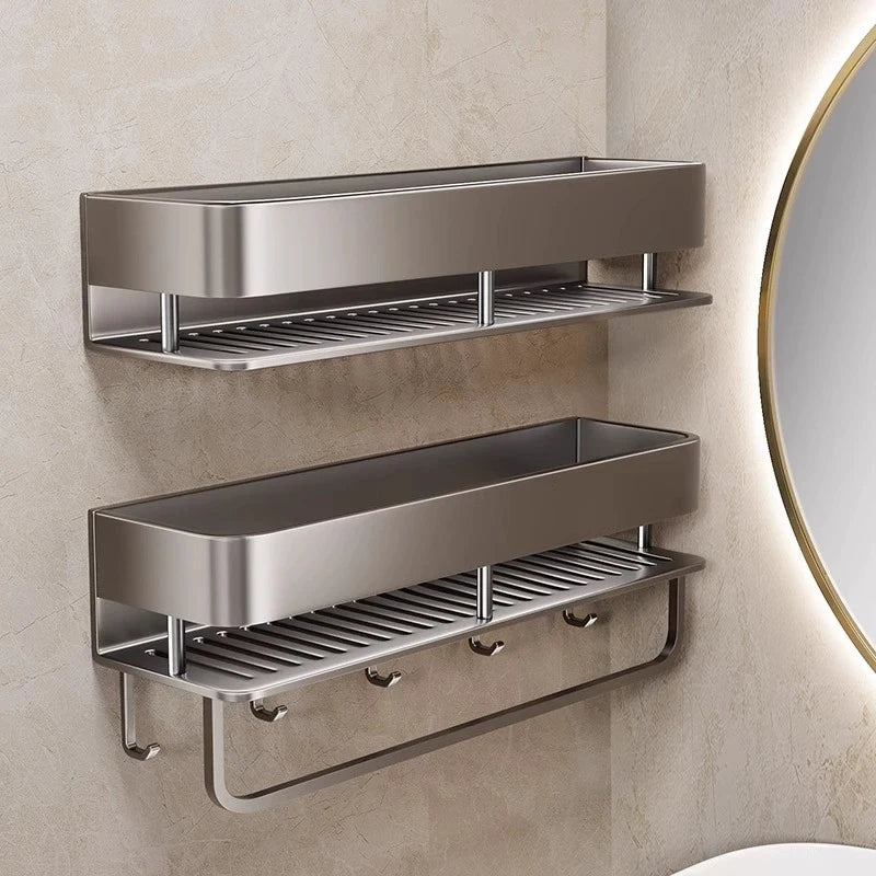 Wall-Mounted Bathroom Storage Shelf with No Drilling Required for Bathroom Sink Vanity and Toilet Wall Storage Racks