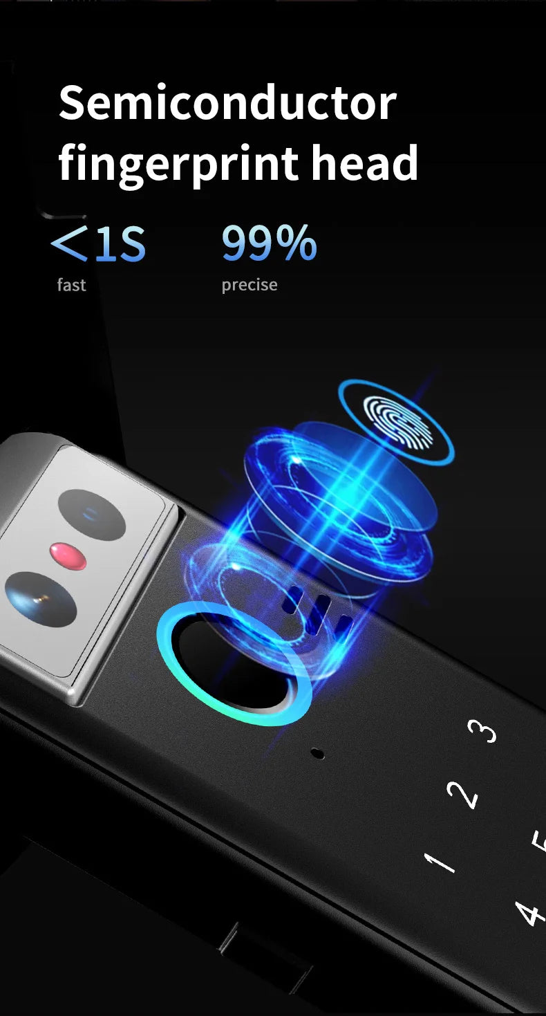 Waterproof Smart Lock Remote APP Video Intercom 3D Face Recognition Tuya Smart Home Fingerprint Password IC Card Doorbell Keypad