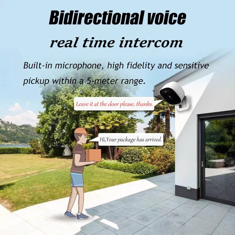 4K Mini Security Camera IP65 Waterproof Full Color Night Vision Motion Detect Surveillance Wifi Monitor with 2 Way Audio 2026