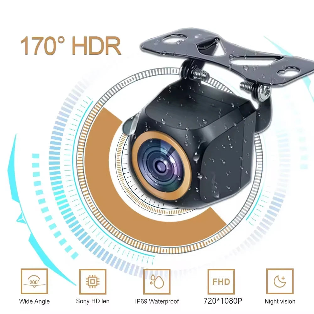 AHD 1920x1080P Car For View Camera 200° Fisheye Golden Lens Full HD Night Vision Vehicle back car reversing Front Camera