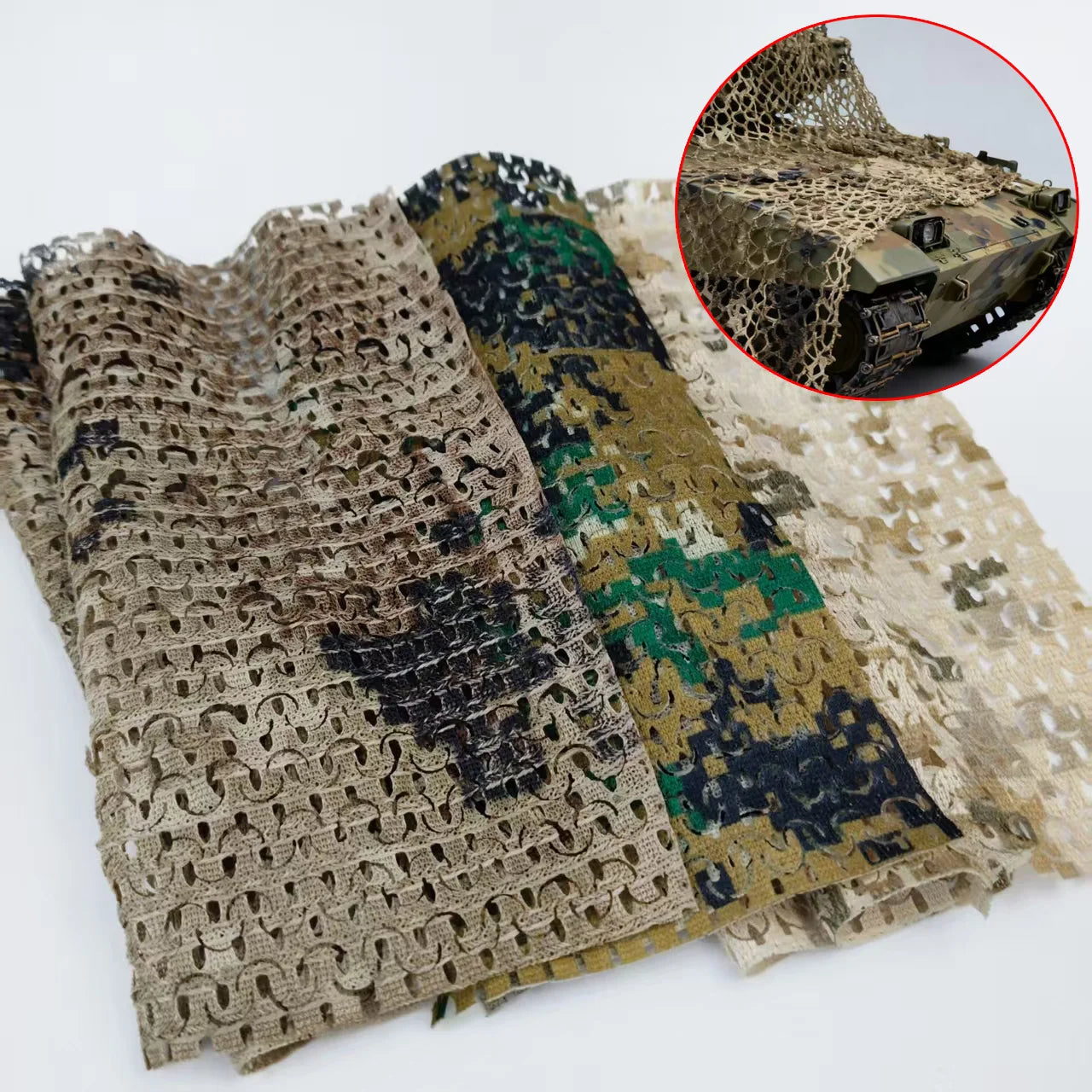 DIY Camouflage Mesh for Micro Military Scene Model Material Cover Mesh Size 10x15cm