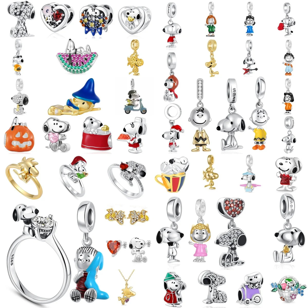Cartoon 925Silver Balloon Dog, Red House, Watermelon Dog Male and Female Pendant,Fit Bracelet DIY Jewelry for Girls and Children