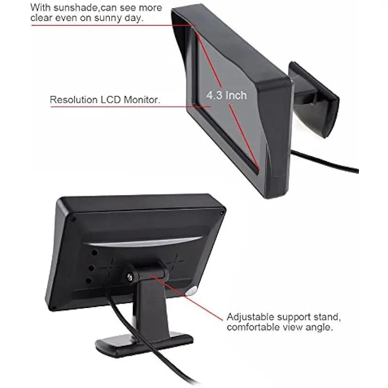 4.3 Inch Car Rear View Camera with Monitor for Vehicle Parking Universal HD Reversing Camera LCD High-definition Display Screen