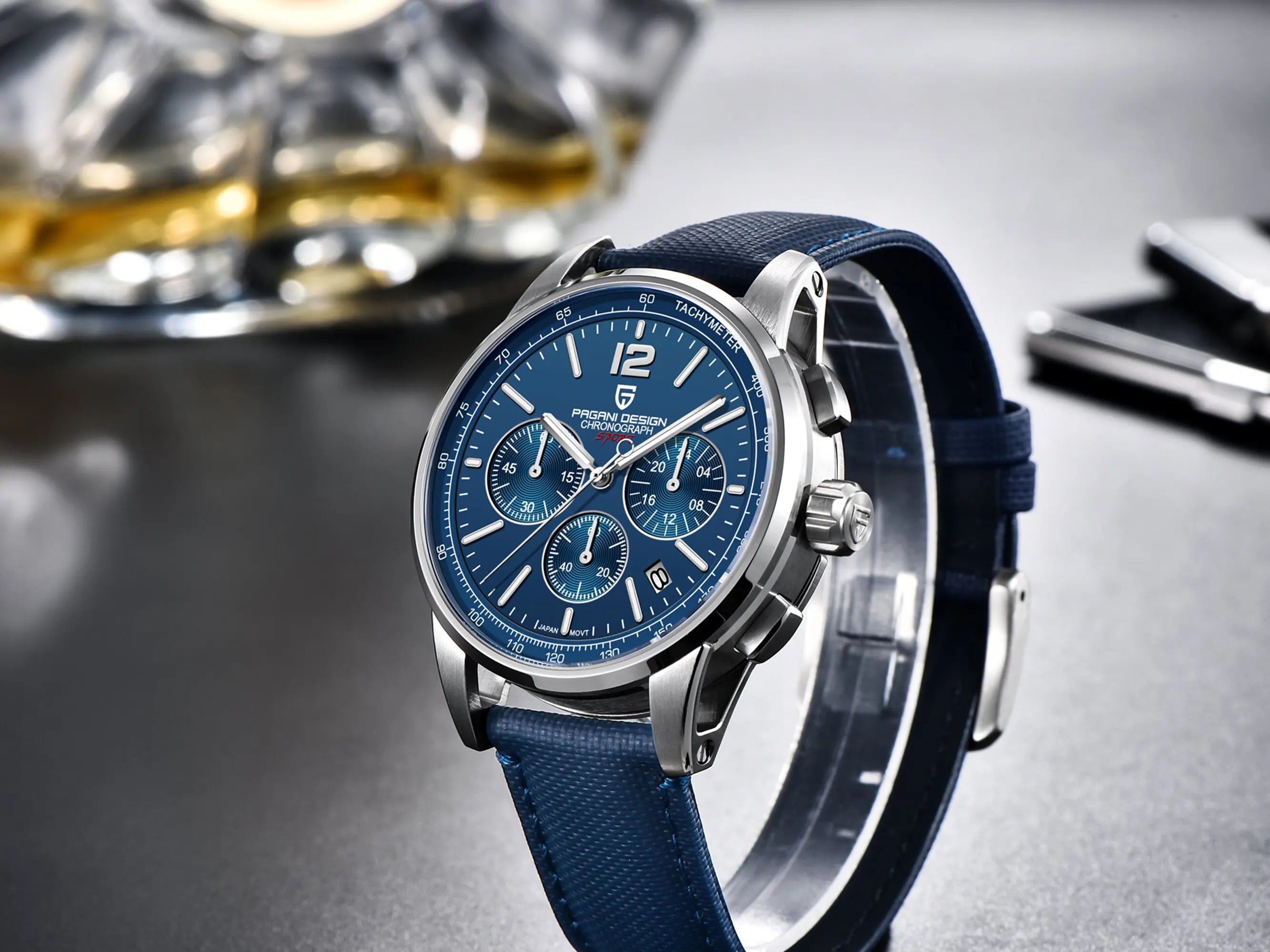 PAGANI DESIGN Men Quartz Watch Modern Light Simple Fashion Pioneer Stainless Steel Tachymeter Waterproof Calendar Luminous Watch