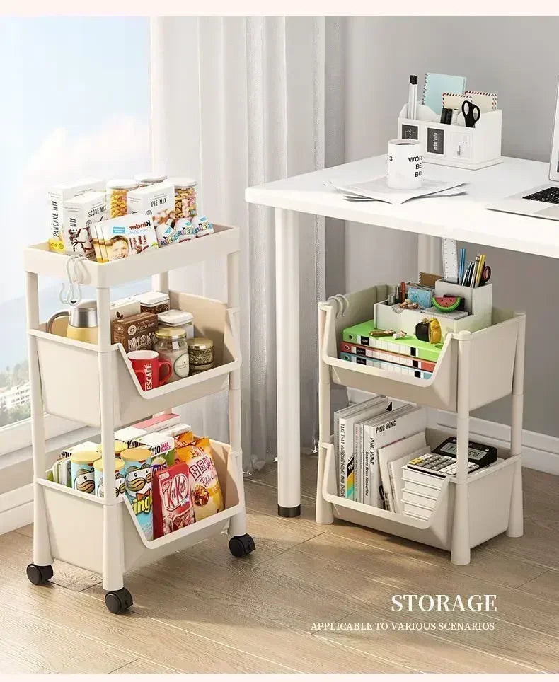 Home Trolley Bookshelf Kitchen Storage Rack Kitchen Corner Narrow Slit Storage Cabinet Bathroom Living Room Storage Rack