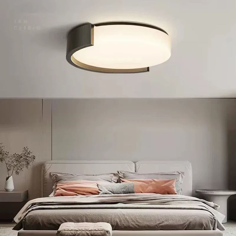 Modern Led Minimalist Nordic Black And White Room Main Light Living Room Circular Ceiling Light New Home Appliance Light Fixture