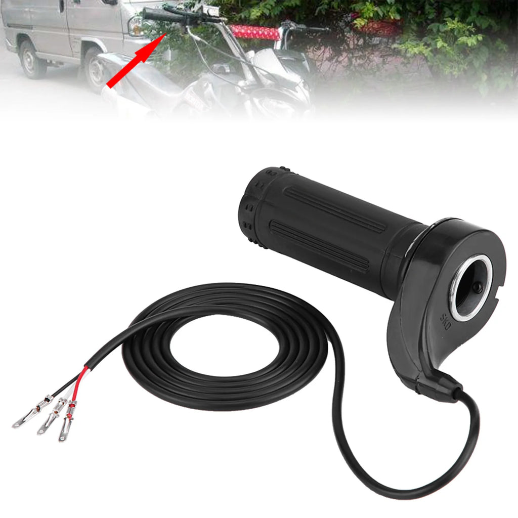 Electric Scooter Ebike E-bike Motorcycle Tricycle Twist Throttle Grip with 3 Wires Hall Sensor Turn Handle Accelerator 130cm