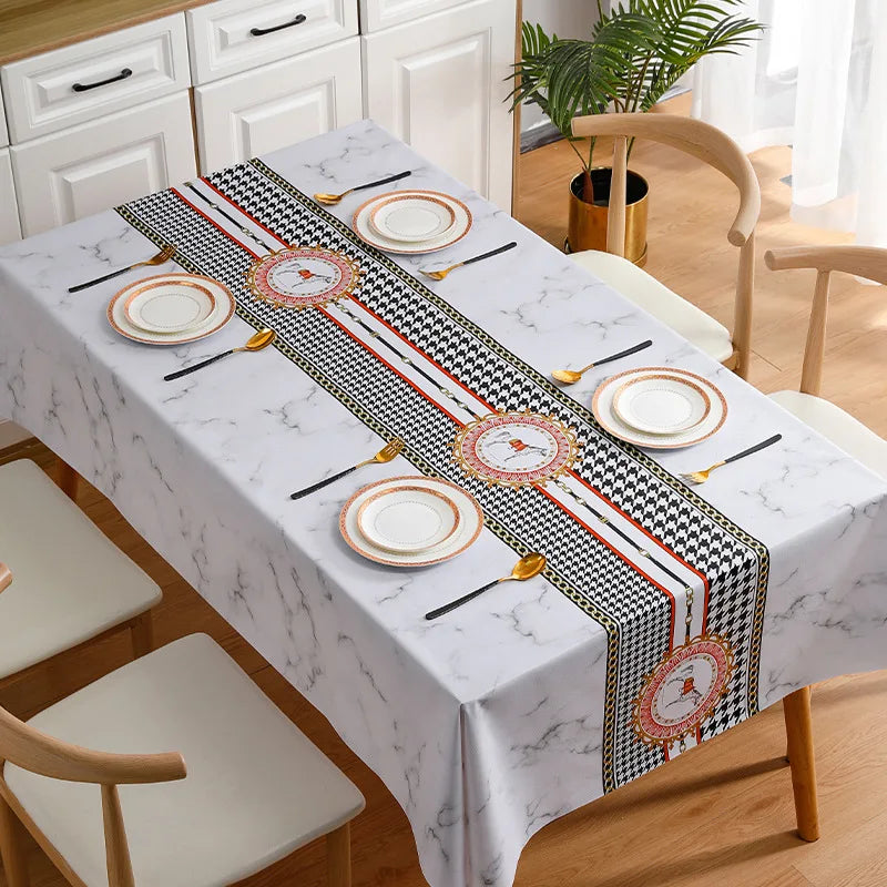 Tablecloth Modern Light Luxury Style Waterproof Dining Table Cloth Rectangular Tea Table Cover Picnic Mat Home Decor