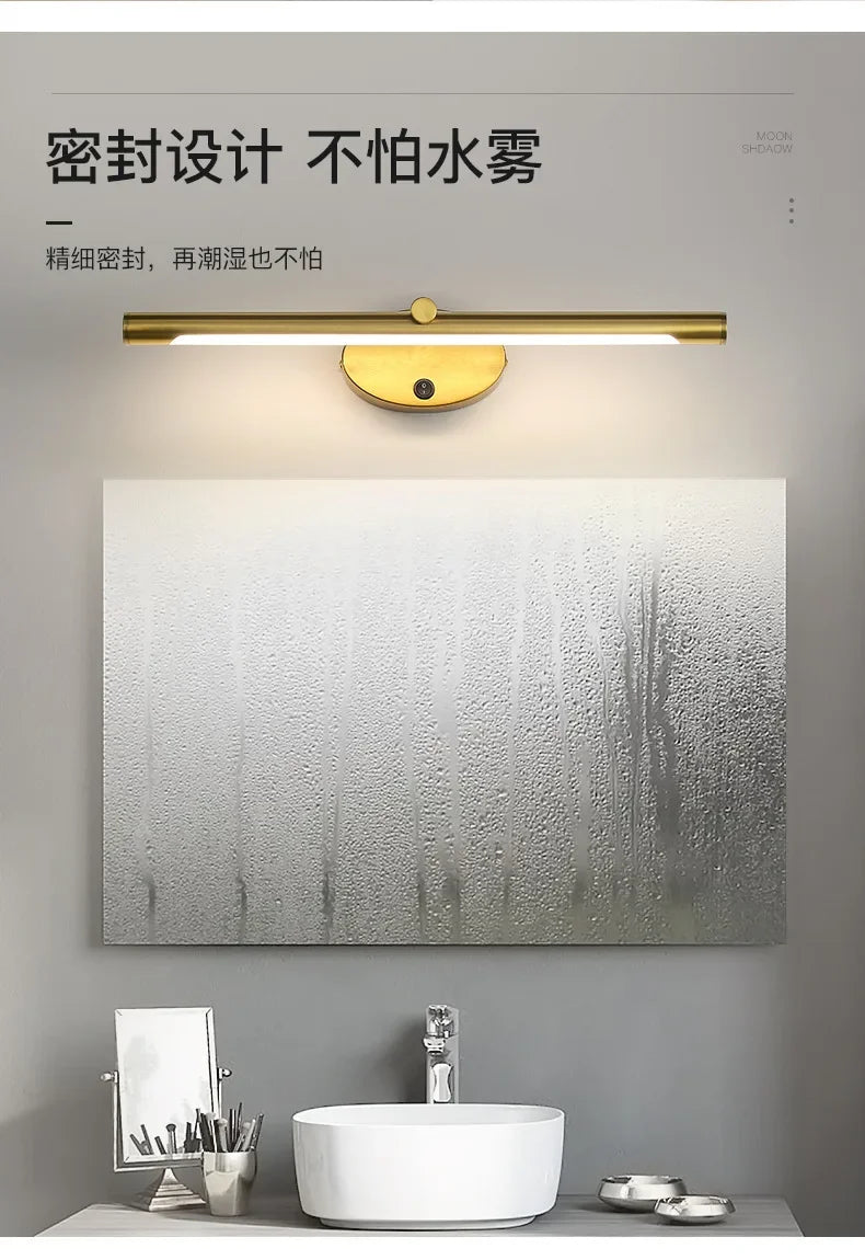 Modern LED Indoor Wall Lamp Bathroom Mirror Light Minimalism Wall Sconce with Touch Switch Bedroom Bathroom Bath Lighting Lamps