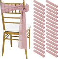 10-100Pcs Terracotta Chair Sashes for Wedding Chair Covers Cheesecloth Chair Bow Sashes Chair Ribbons for Party Ceremony 7x98In