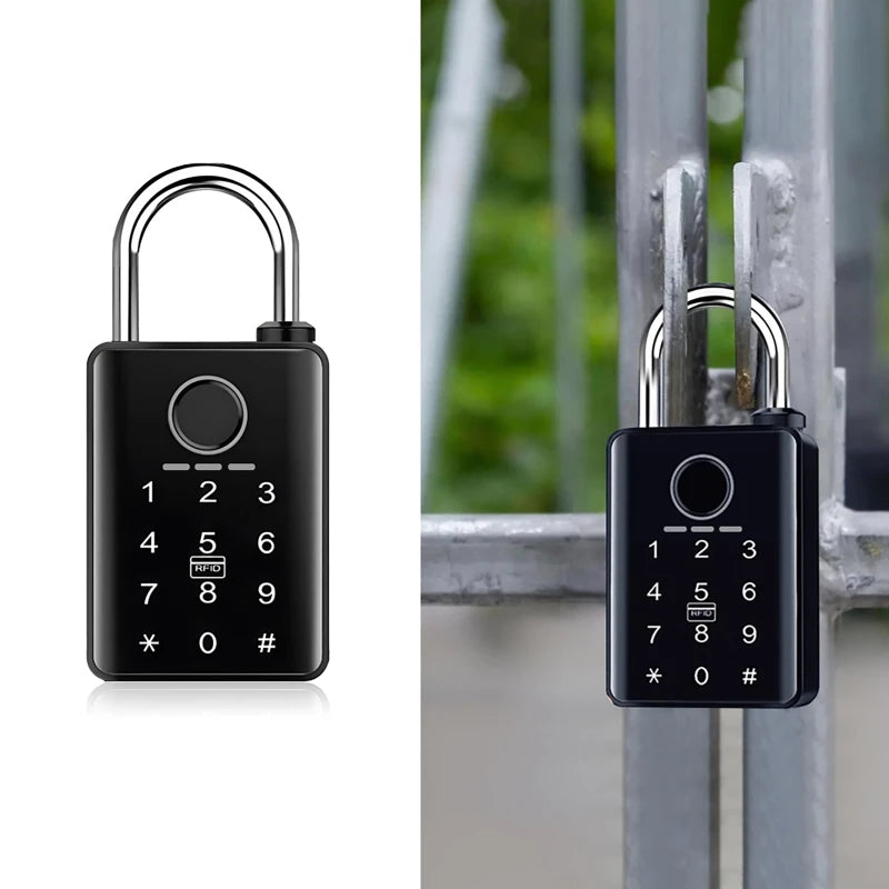 7/10mm Waterproof Tuya Padlock Fingerprint IC Card Password Electronic Lock Heavy duty Padlock for home Warehouse garage