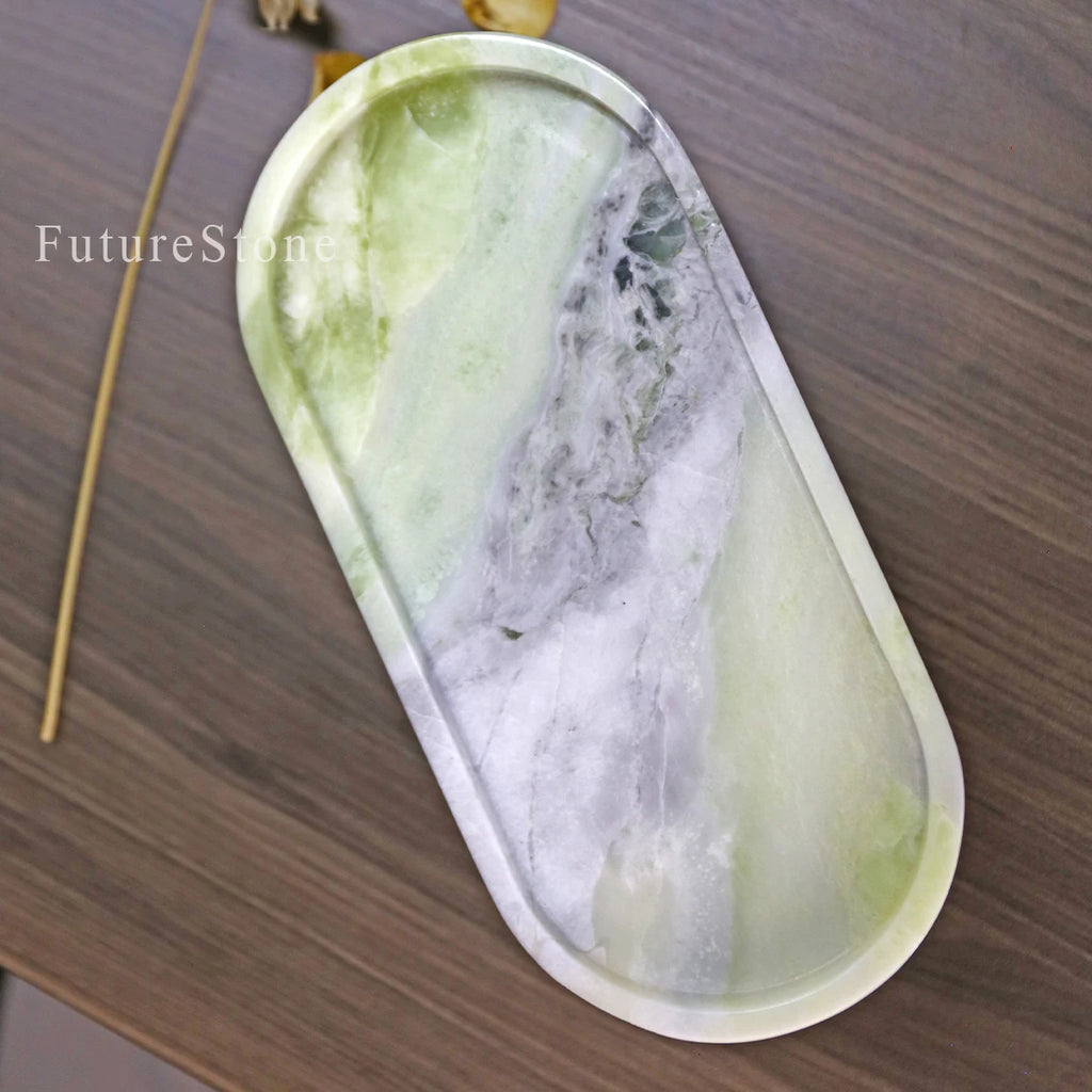 Modern Light Luxury Natural Marble Pallet Restaurant Advanced Decorative Tray Living Room Fruit Desserts Pastries Storage Pallet