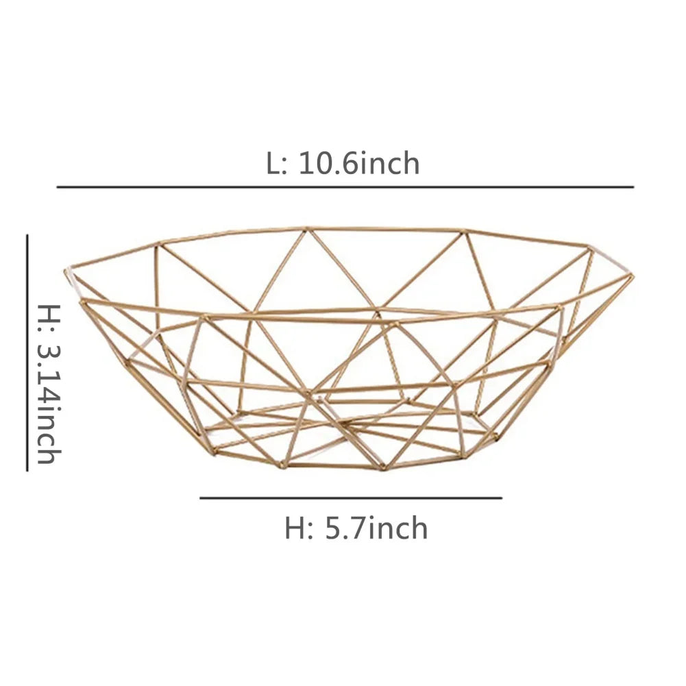 Metal Fruit Basket Simple Fruit Basin Multi-Size Iron Snack Bread Vegetable Storage Bowls Kitchen Eggs Dessert Holder Organizer