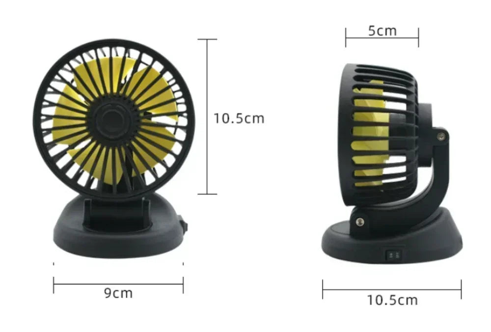 1/2/3 Head Car Fan Summer Air Cooler USB/12V/24V Adjustable 2 Speeds Silent Fan for Home Desk Office & Car