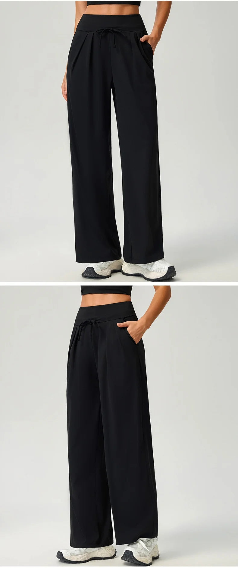 High Waist Yoga Pants Straight Leg Bottoms Women Gym Leggings Naked Feel Pilates Running Fitness Workout Sports Trousers