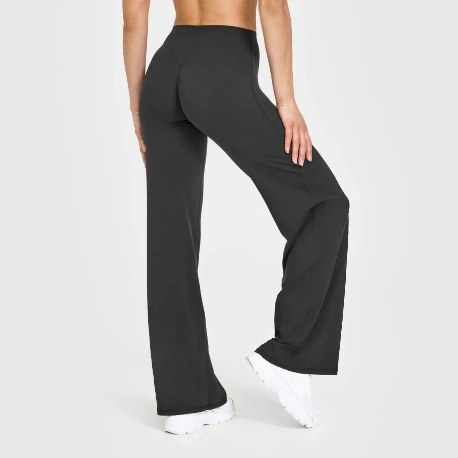 Straight-Leg Pants Ultra Soft Butter Fabric Women's Mid-Waist Yoga Pants GYM Naked Feel Pilates Running Sport Trousers