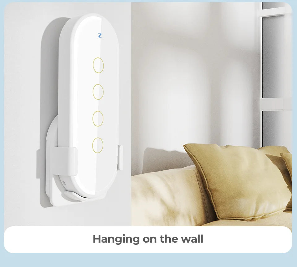 Tuya ZigBee Wireless Smart Home Scene Switch Light 4 Gang 12 Scene Touch Light Switch Remote Control Smart Life App