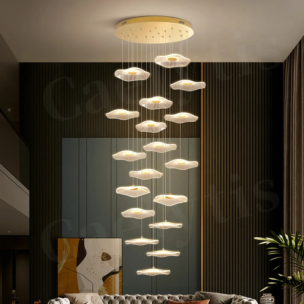 Modern LED Stair Chandeliers For Living Room Dining Room Pendant Lights Home Decoration Indoor Lamps  Hanging Lighting Fixtures