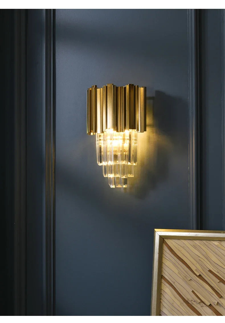 Modern Luxury Crystal Minimalist Creative Living Room Background Wall Staircase Wall Lamp Bedroom Bedside Lamps