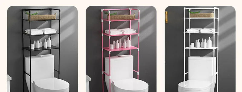 Over The Toilet Storage Rack Multilayer Floor-mounted Bathroom Shelf Large Capacity Toilet Storage Cabinet Space Saver Organizer