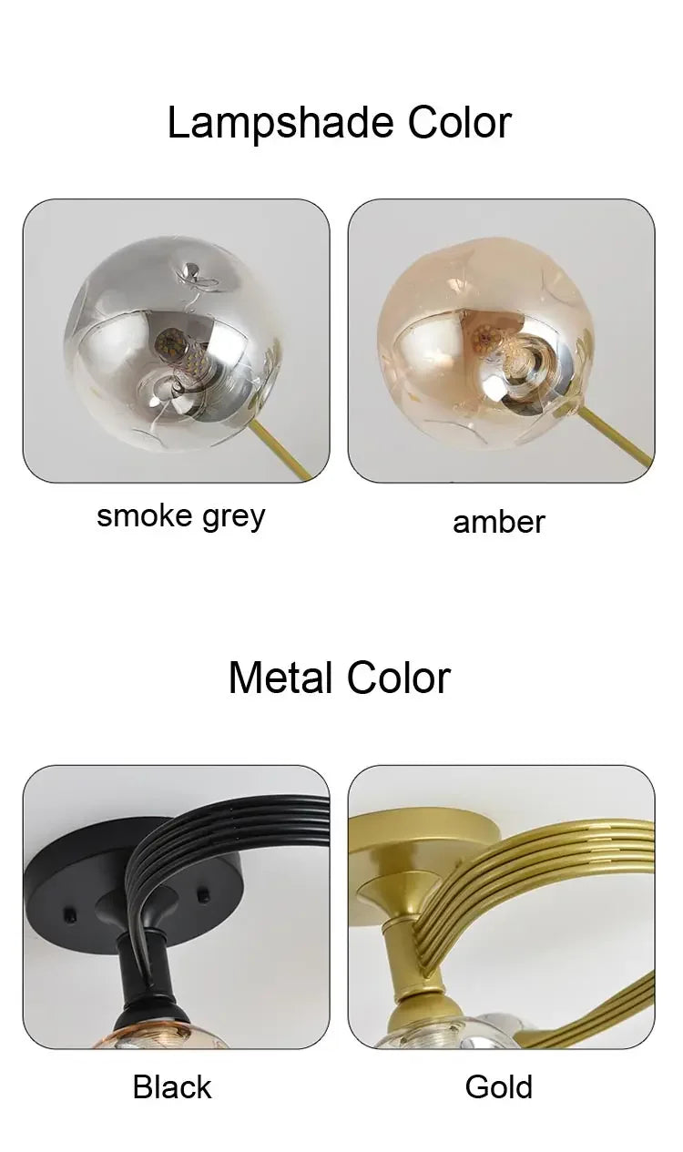 2025 Modern Led Ceiling Chandelier Nordic Glass Lamp Bedroom Kitchen Living Room Dining Room Decoration Home Ceiling Light Fixtu