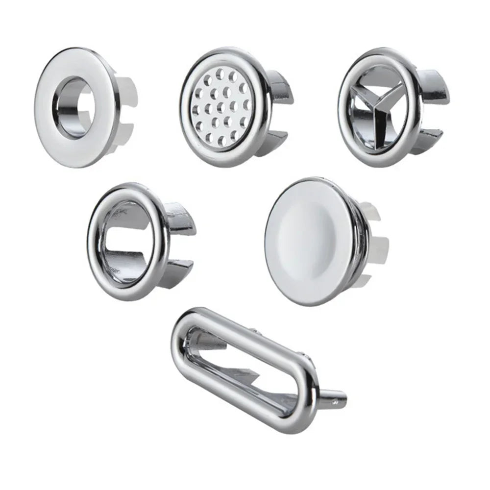 2pcs Bathroom Sink Hole Cover Basin Trim Cap Cover Electroplated Overflow Ring Bathtub Accessory 22-24mm  lavabo accessories