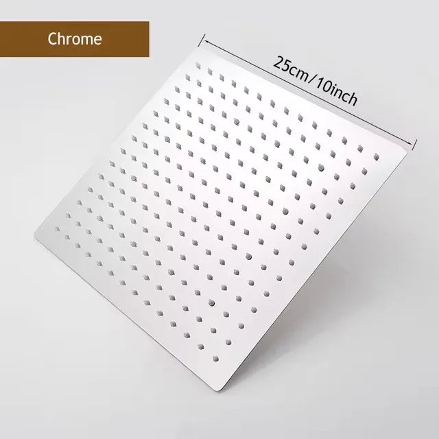 Rainfall Shower Head 12/10/8 Inch Waterfall Shower Ultra Thin 201 Stainless Steel Square Rain Showerheads Bathroom Accessories