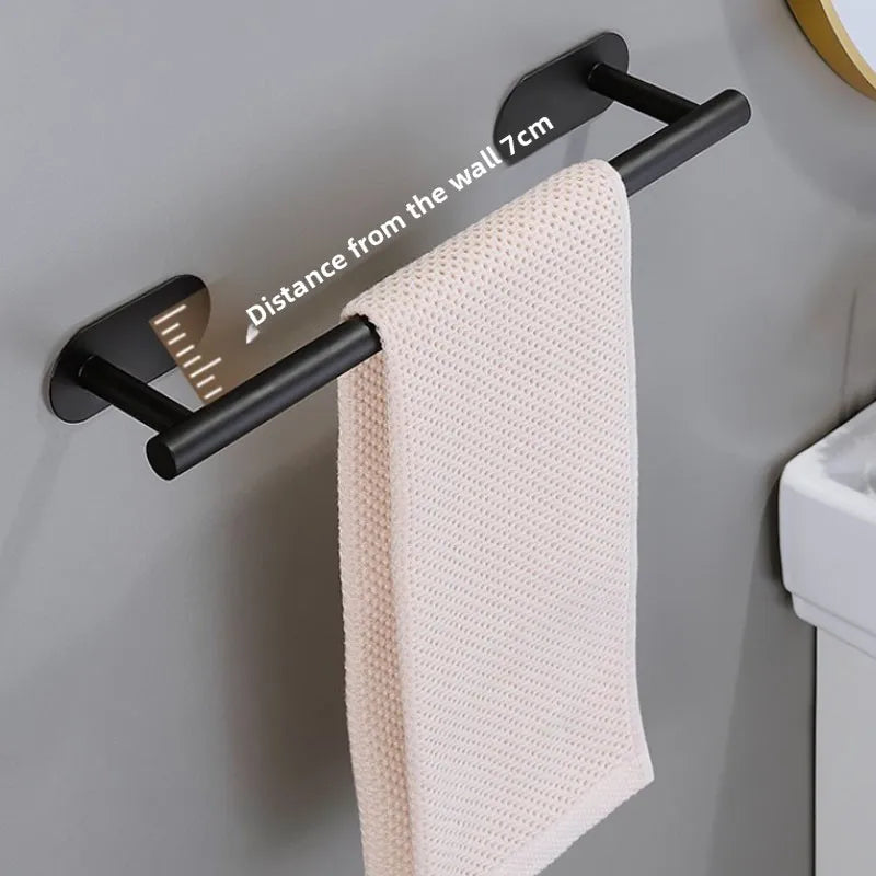 Self Adhesive Stainless Steel Hand Towel Holder No Drill Wall Mount Towel Bar Waterproof Shower Rack for Bathroom Accessories