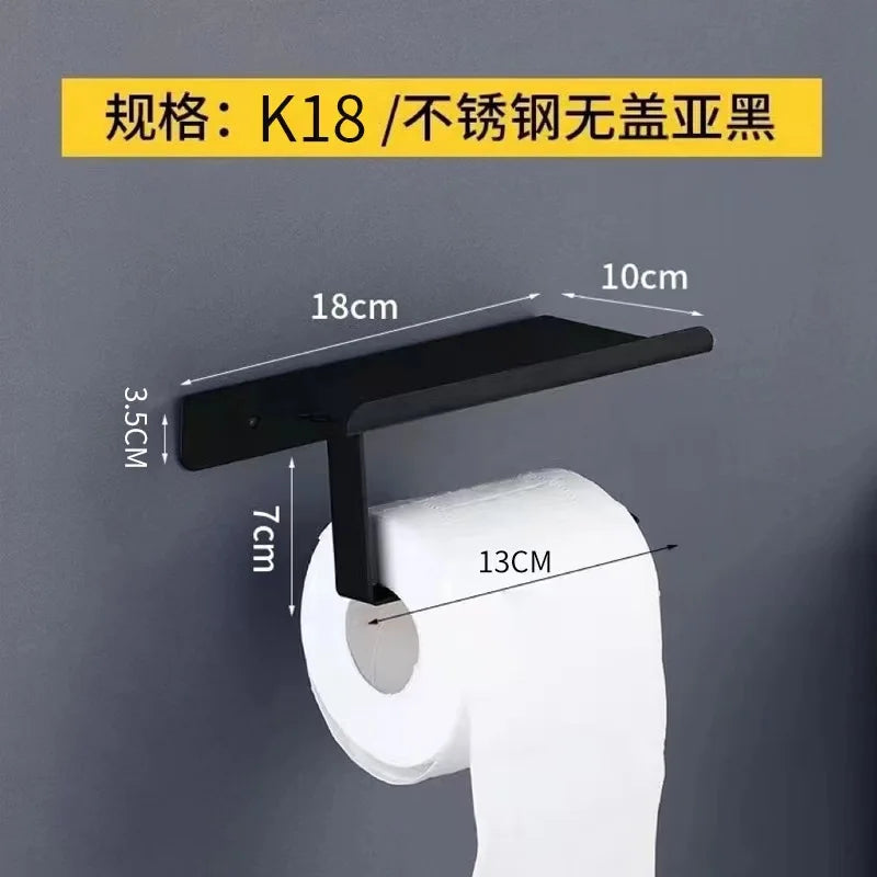 Wall Mounted Stainless Steel Bathroom Toilet Paper Holder with Towel Roll Shelf Tissue Rack Box Holders Organizer New