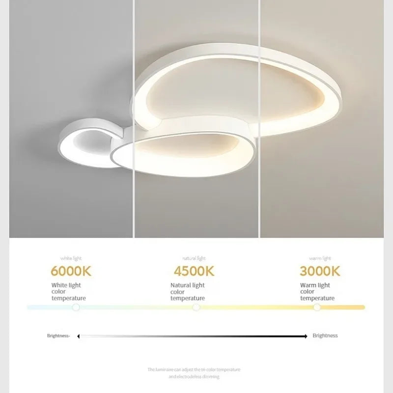 Modern Round LED Ceiling Light with Adjustable Brightness for Living Room Bedroom Dining Room Home Decor Lusters Luminaires